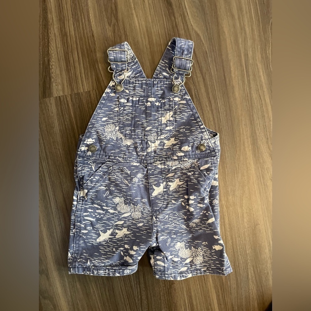 Carter's baby boy Blue sea-life Overalls for Playful Adventures size 12M